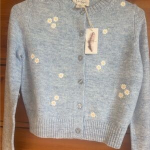 Jessica Simpson Light Blue Floral Cardigan